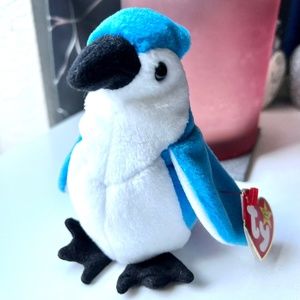 Ty Beanie Baby "Rocket the Blue Jay" Ultra Rare w/Errors Retired Excellent Cond